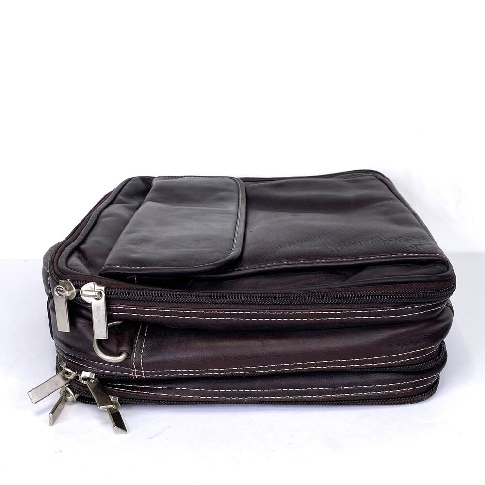 Maroon Leather Laptop Bag Vintage Latico Briefcase Travel File Organize Business - Picture 6 of 12